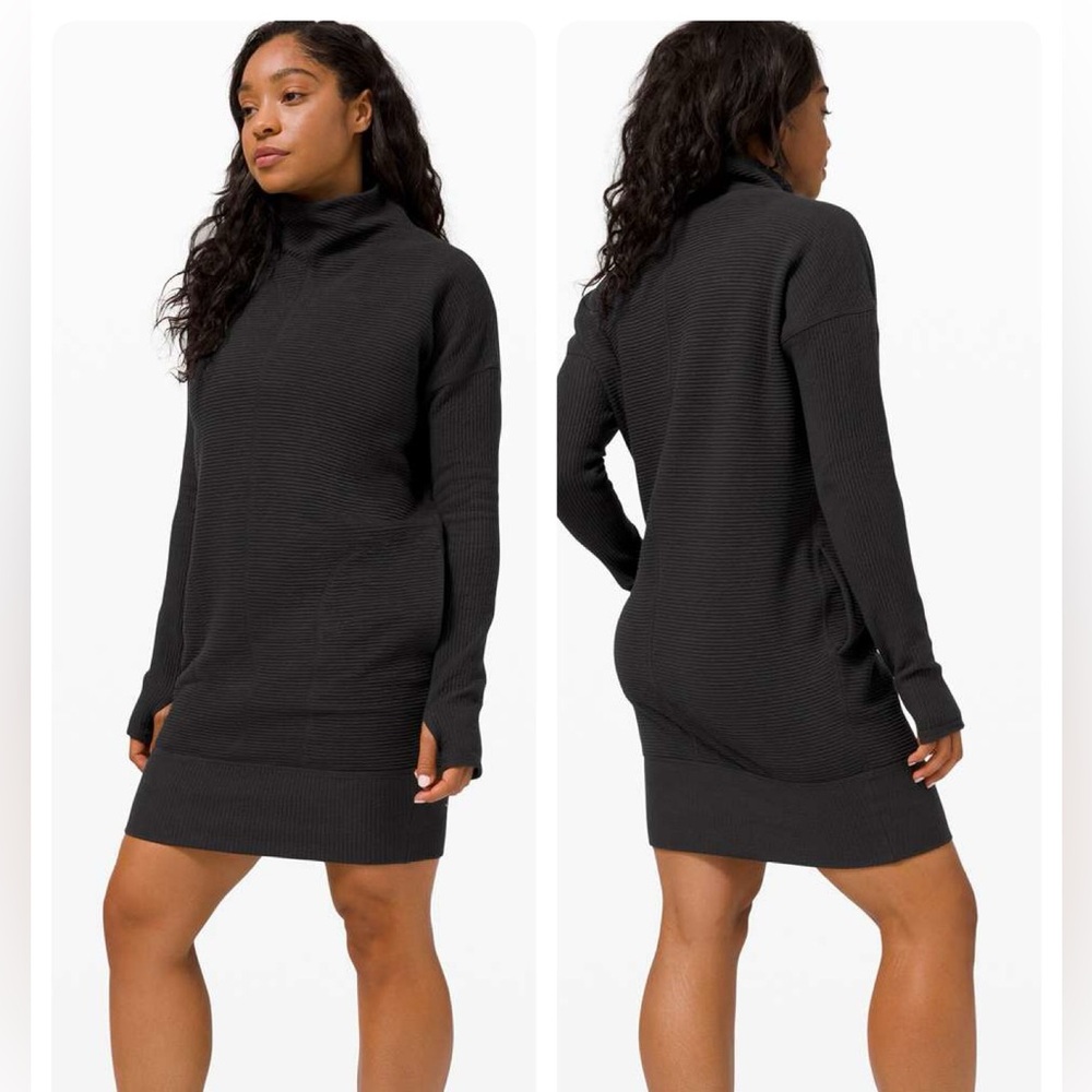 NWOT - Lululemon Call for Cozy Dress in Black (US 6)